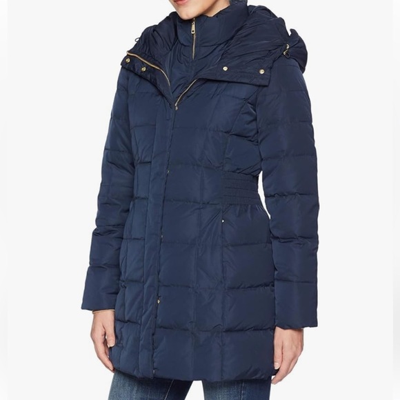 Cole Haan Hooded Down & Feather Parka Jacket size Small - Picture 1 of 14